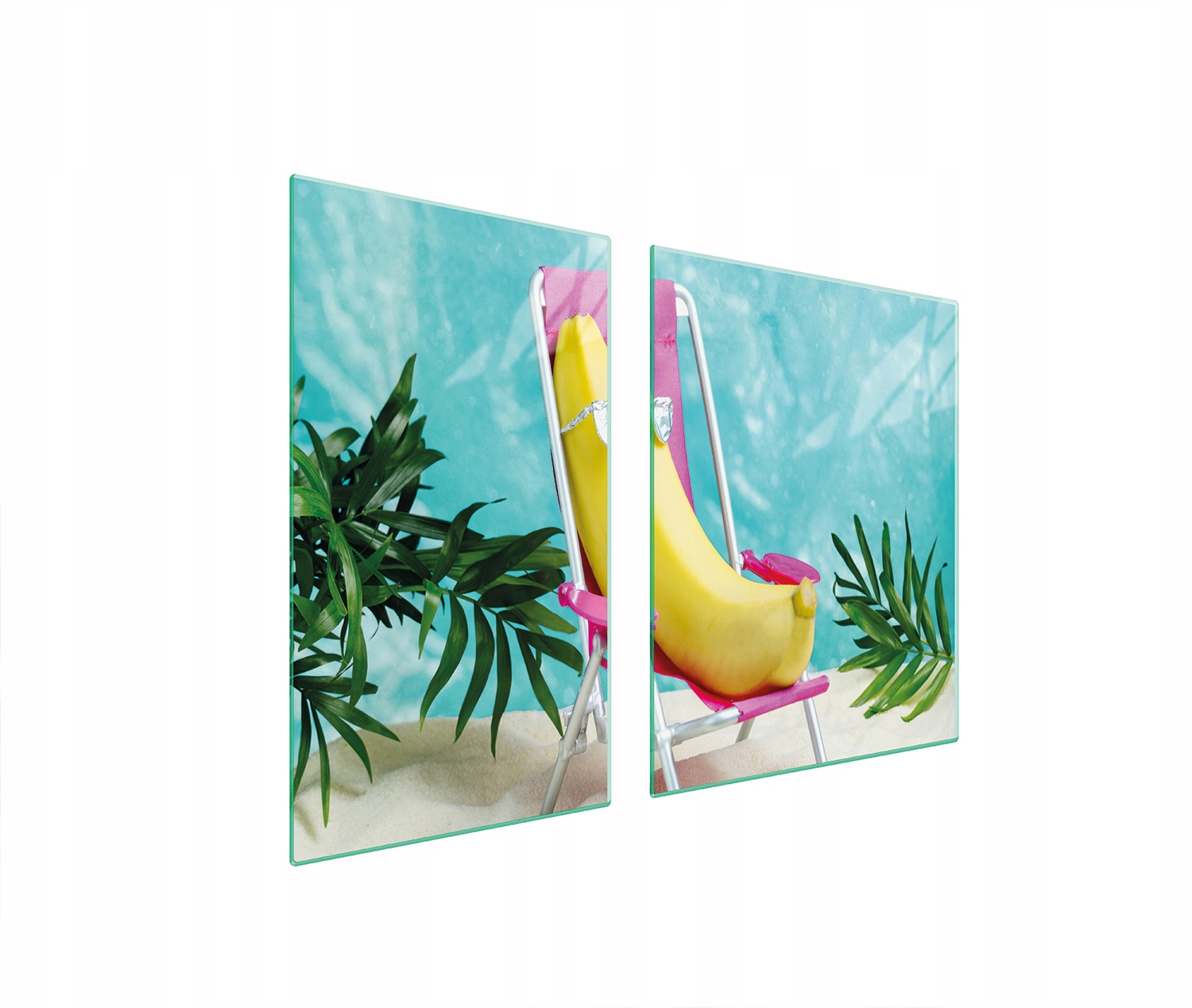 Skleněná Deska A Krájecí Deska 100x52 Banán Tvrzené Sklo