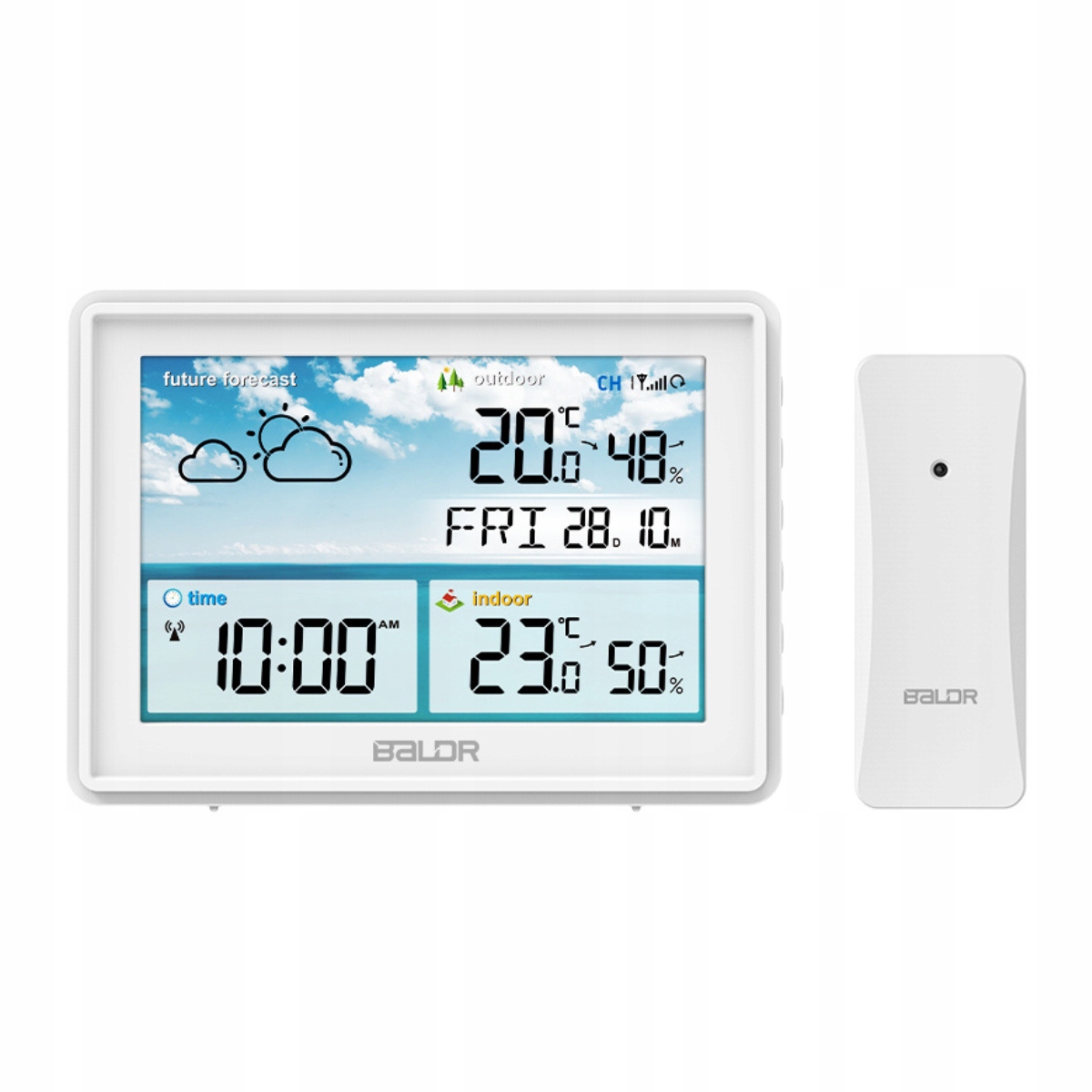 Meteorologická stanice Baldr B0359B Předpověď teploty Bezdrátová
