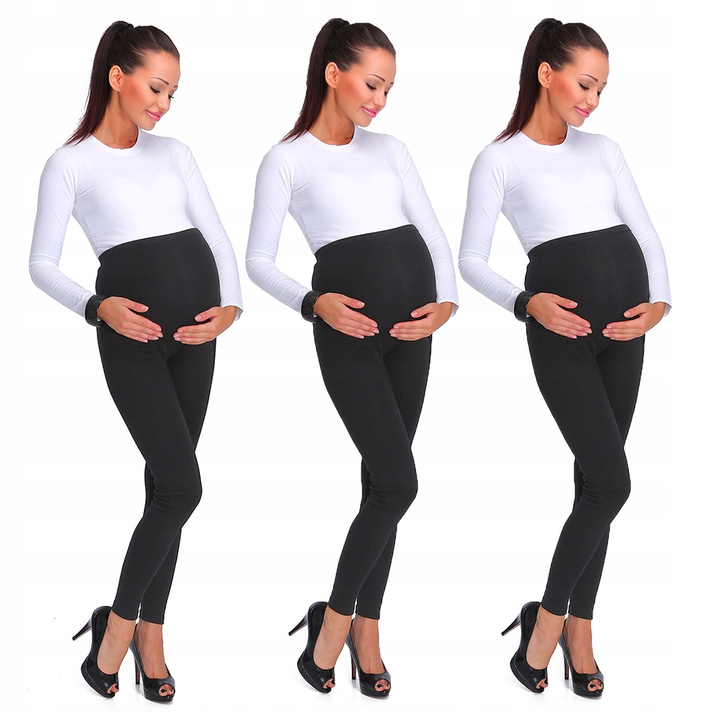 3-BALENÍ Těhotenské Zimní Teplé Legíny S Panelem PREG28