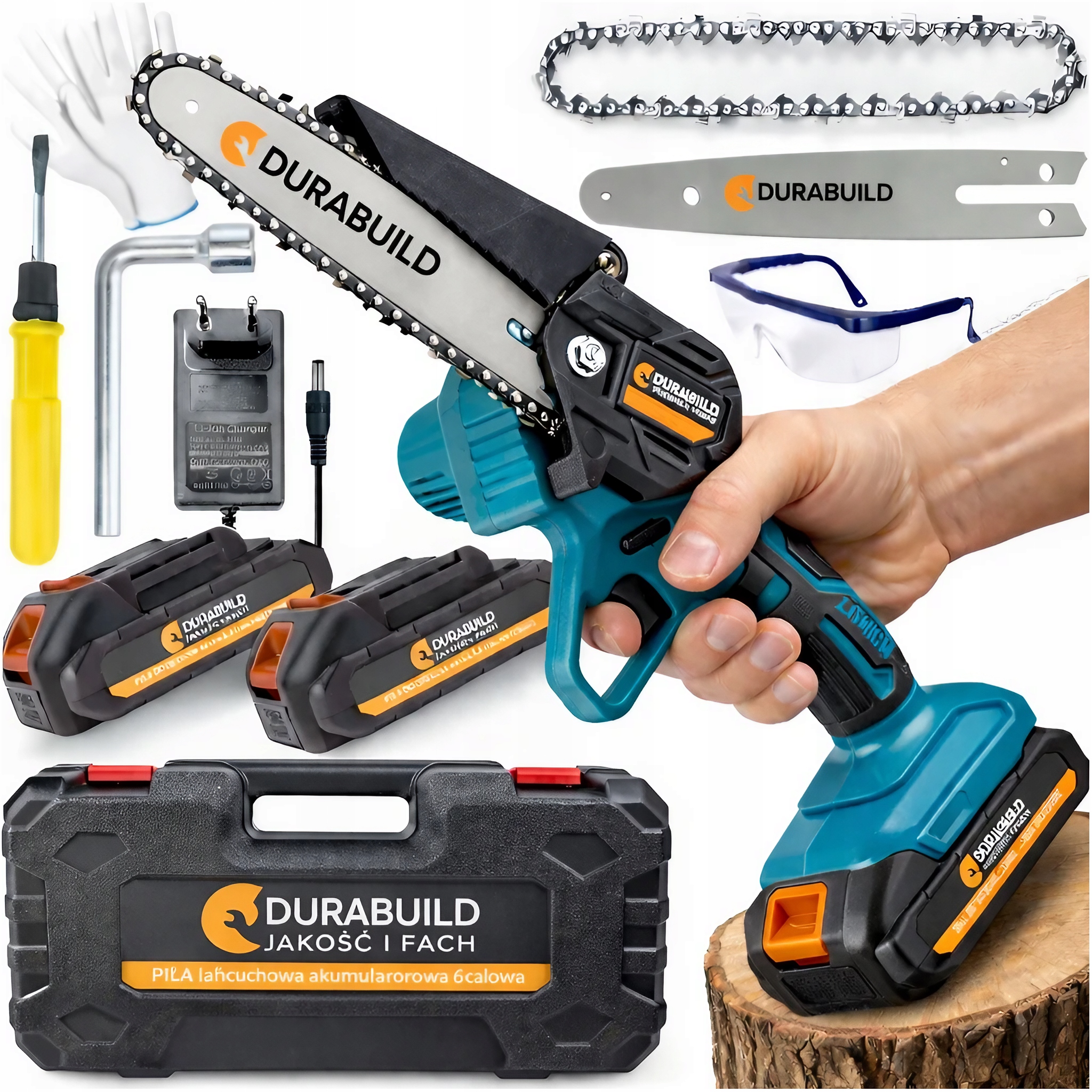 Piła Łańcuchowa Akumulatorowa Elektryczna Mini Gałęziówka Do Drewna Gałęzi