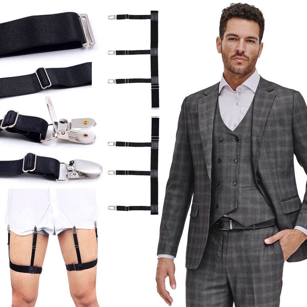 SZELKI MĘSKIE DO UTRZYMANIA KOSZULI UNIWERSALNE WYTRZYMAŁE WYGODNE 2szt.