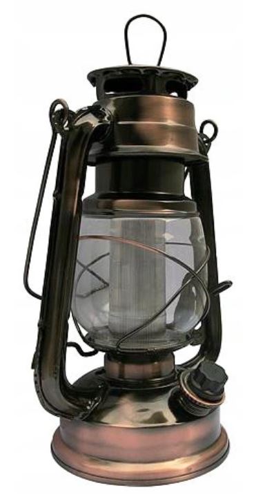 LAMPA LAMPION METALOWY 16 LED LATARNIA MIEDŹ RETRO Marka inna