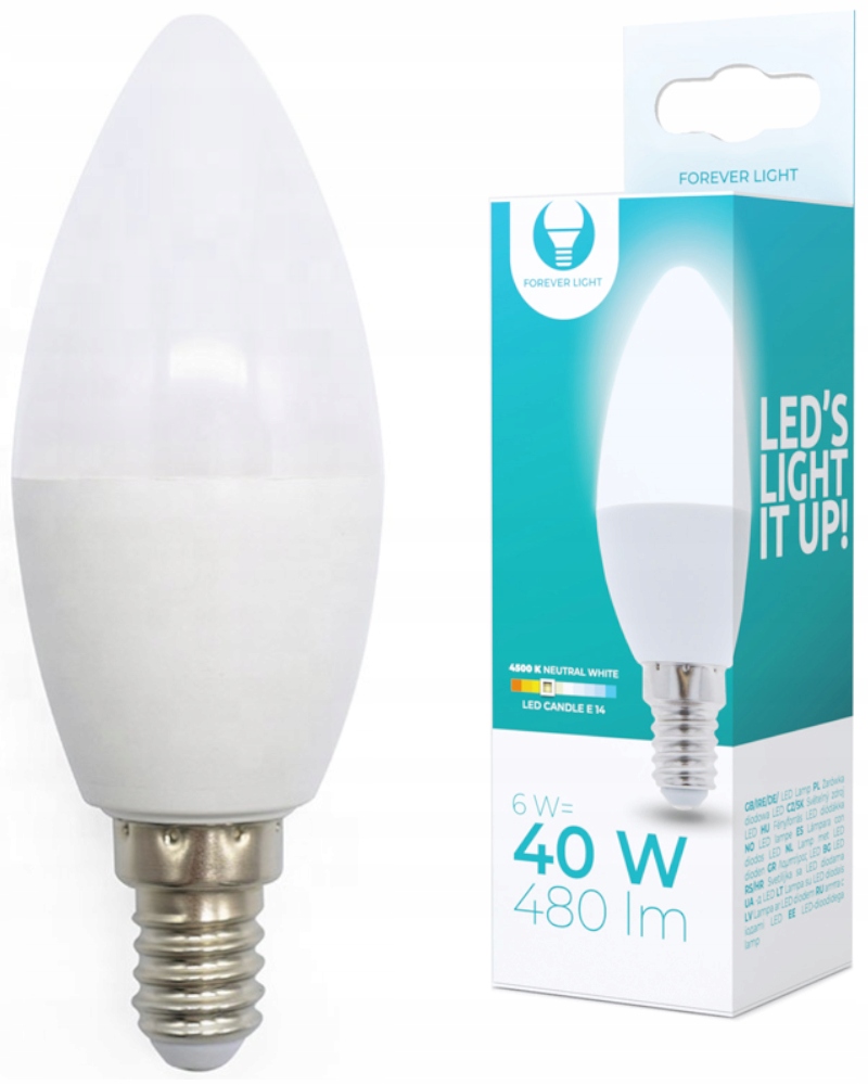 

Żarówka Led E14 6W 40W 4500K Jasne Światło