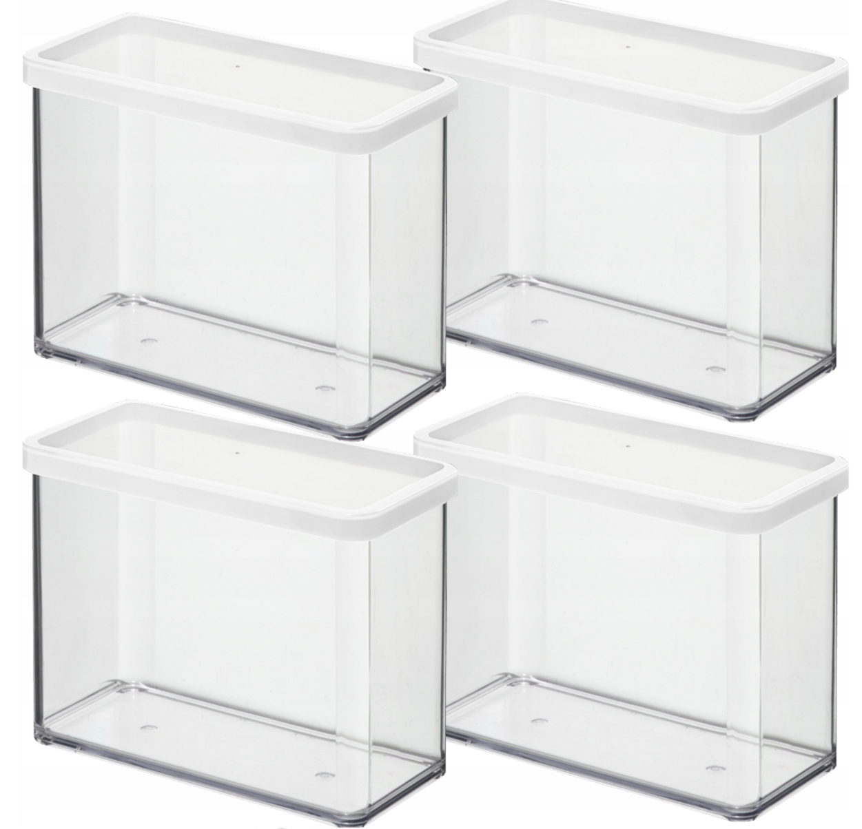 Rotho Zestaw 4 Pojemników Na Żywność Artykuły Sypkie 2,1L Biały Loft