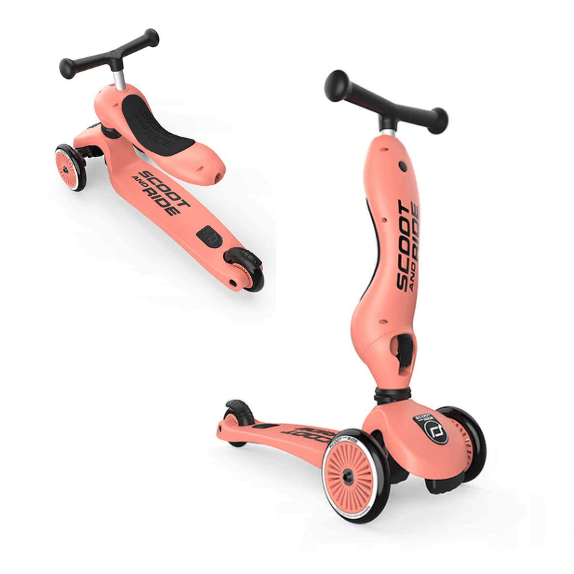 Scoot and Ride Highwaykick 1 Peach Jeździk Hulajnoga dla dzieci 2w1 1-5 lat