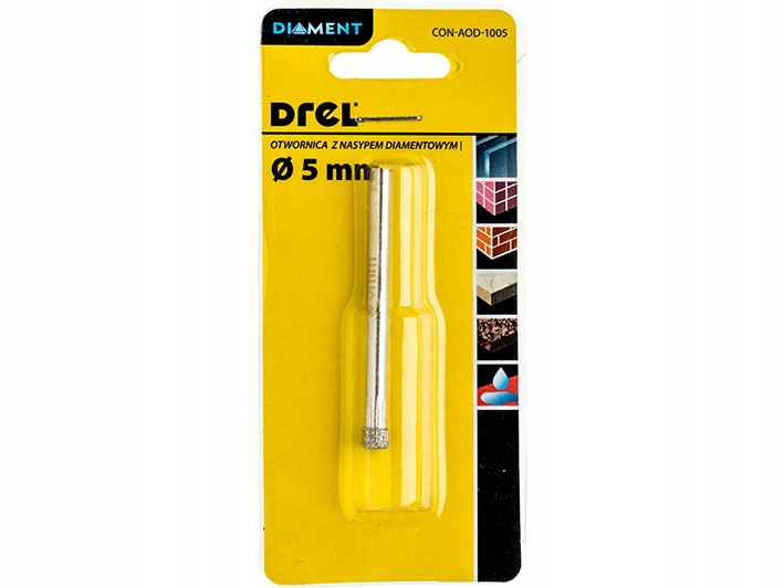 OTWORNICA DIAMENTOWA KORONKA DO GRESU PŁYTEK 5mm Marka Drel