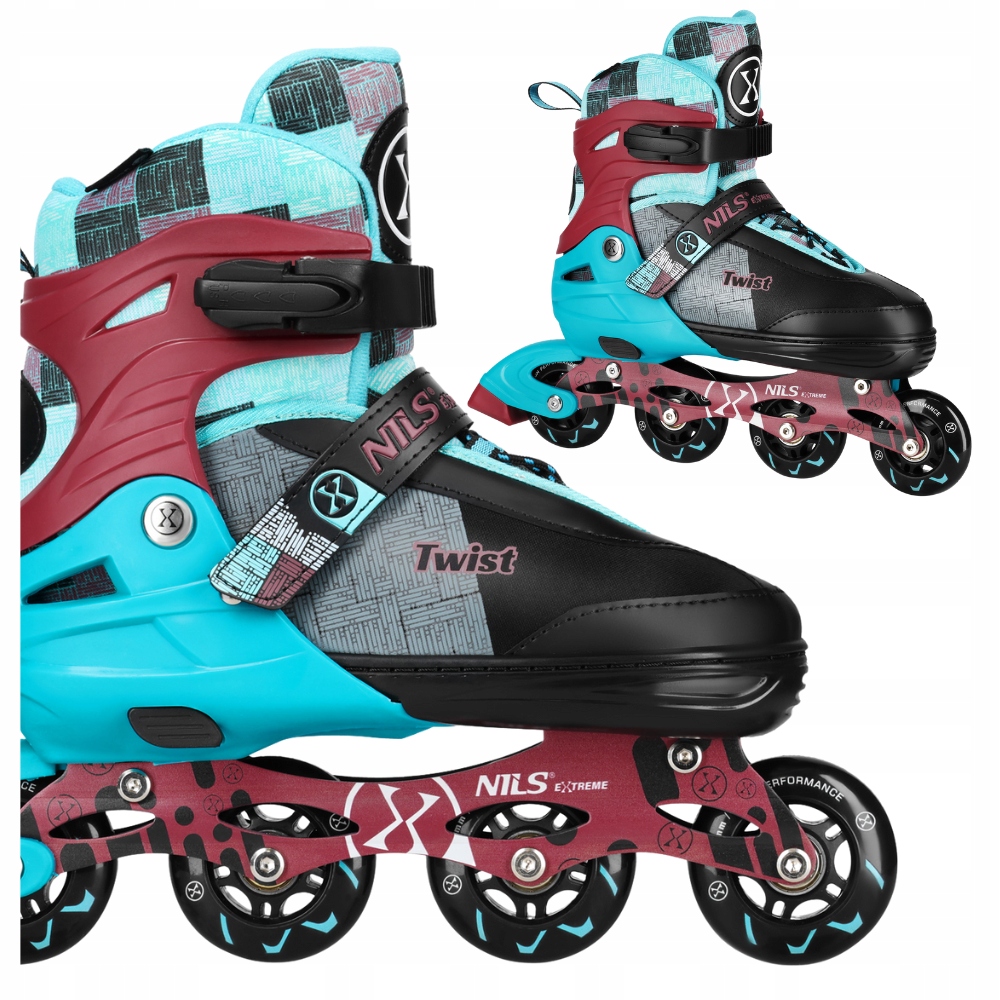 Kolečkové Brusle s regulací Brusle 2v1 Dětské rekreační kaučukové kolečkové brusle Nils
