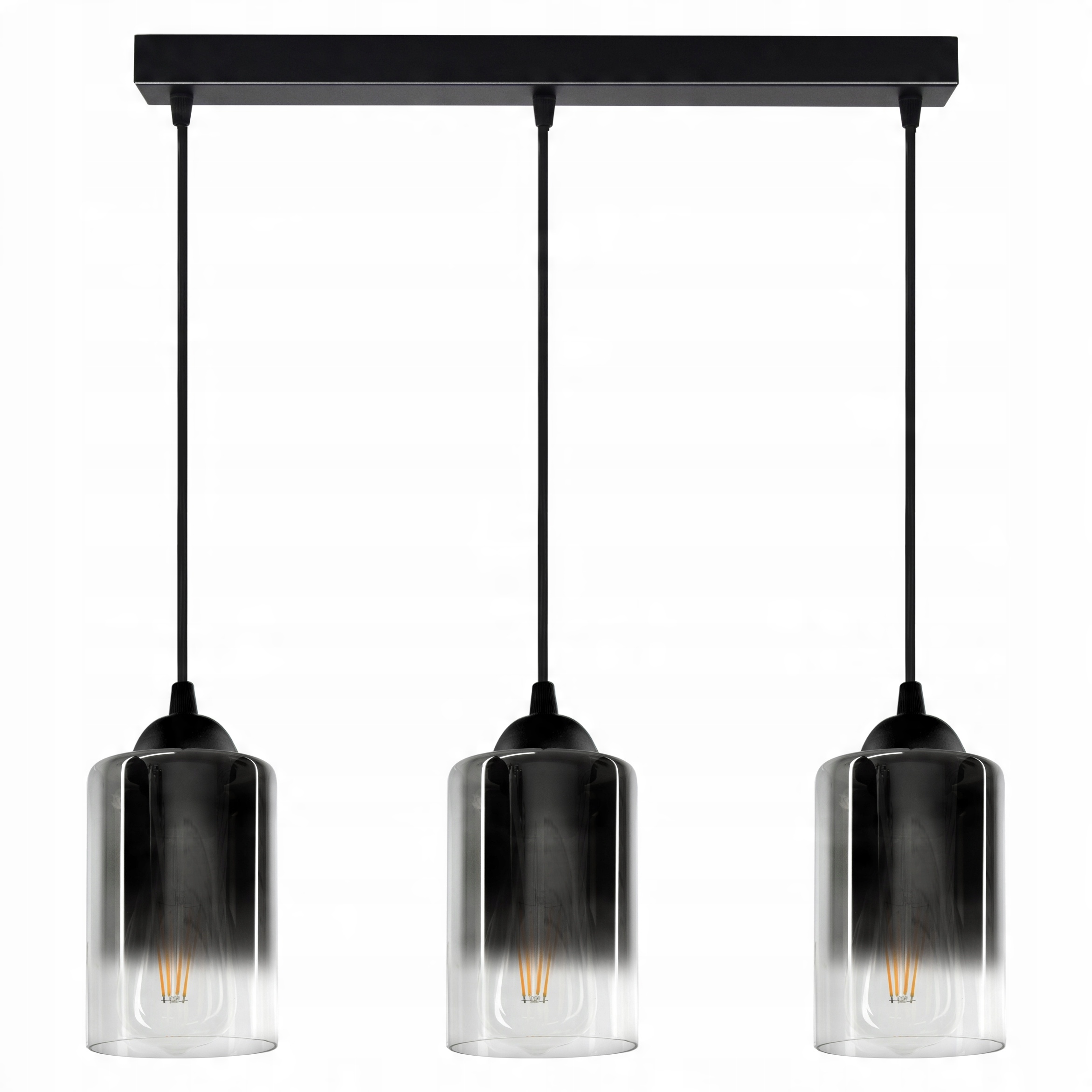 

Lampa Wisząca Trzy Tuby Grafitowe Transparentne