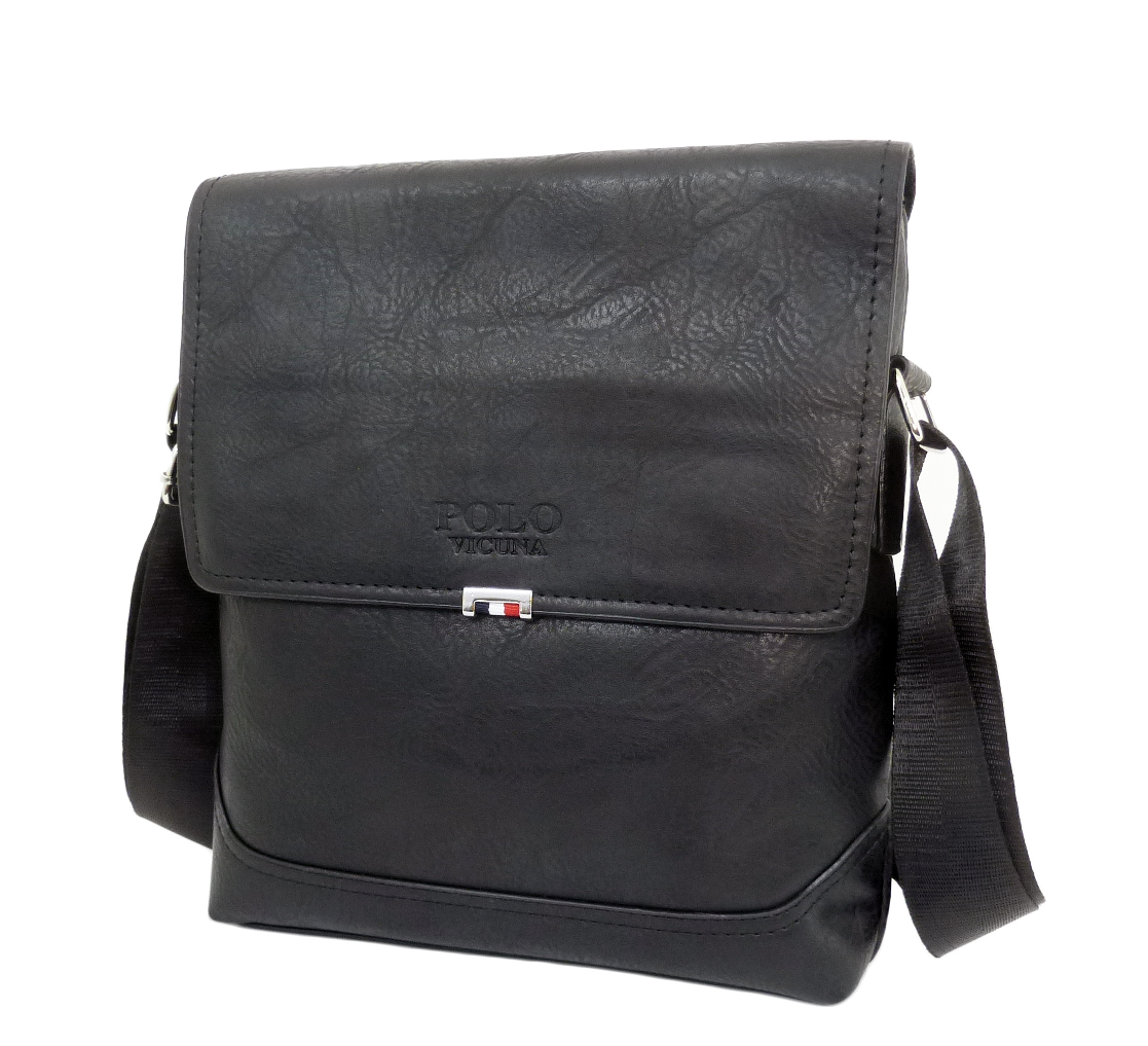 LISTONOSZKA MĘSKA SKÓRZANA TORBA CZARNA MESSENGER Z KLAPĄ Marka inna