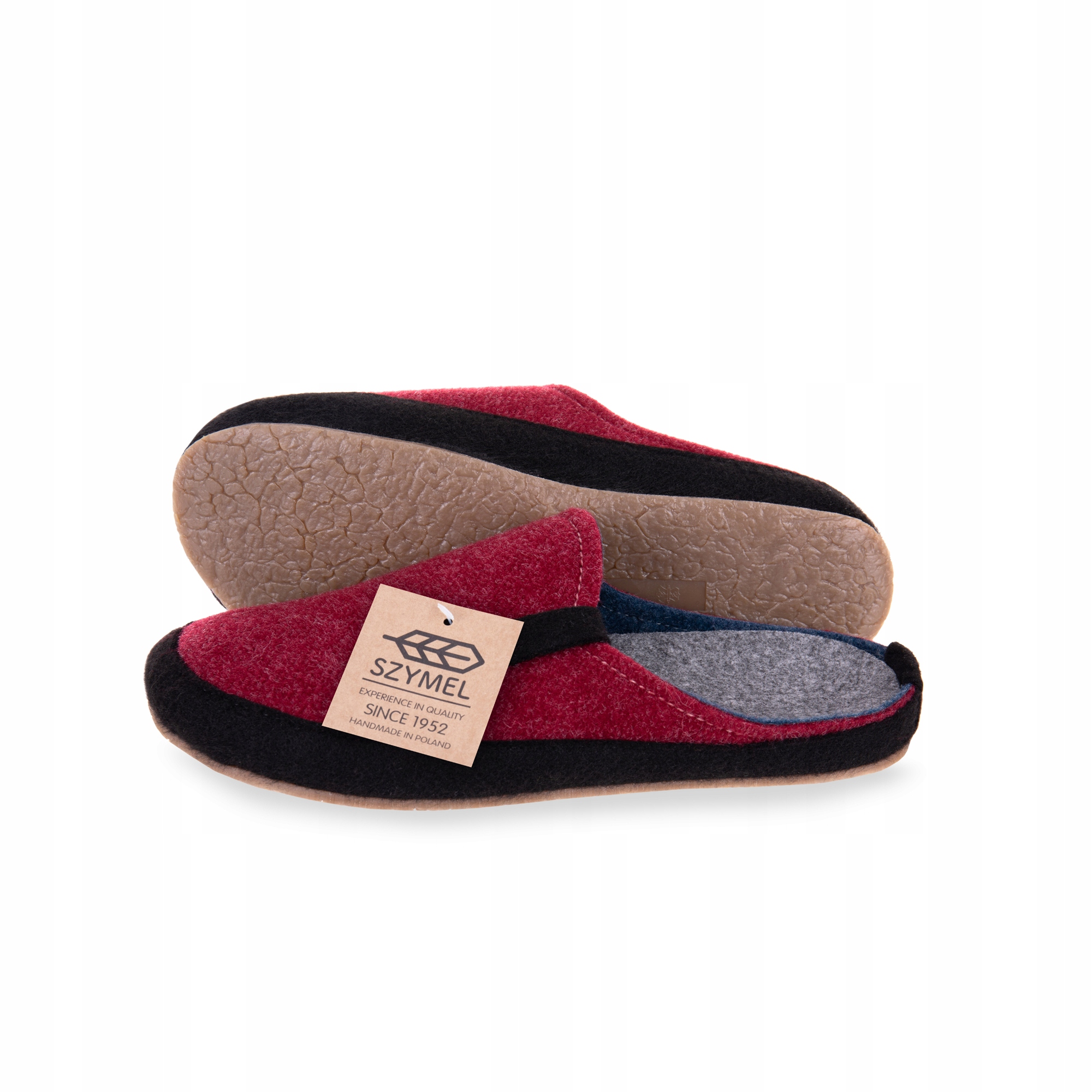

Kapcie filcowe bordo pasek czarny Szymel.pl New 39