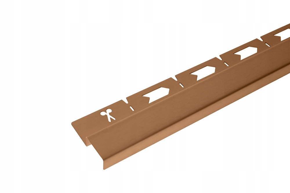 Čelní sprchová lišta pro nástěnný odtok Měděná Vogi 120 cm Ocel