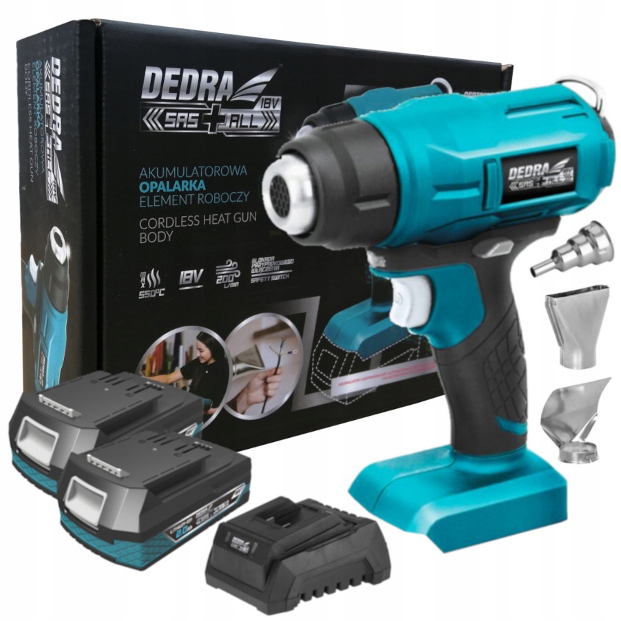 OPALARKA + DYSZE + 2xAKU 2.0AH + ŁADOWARKA DEDRA