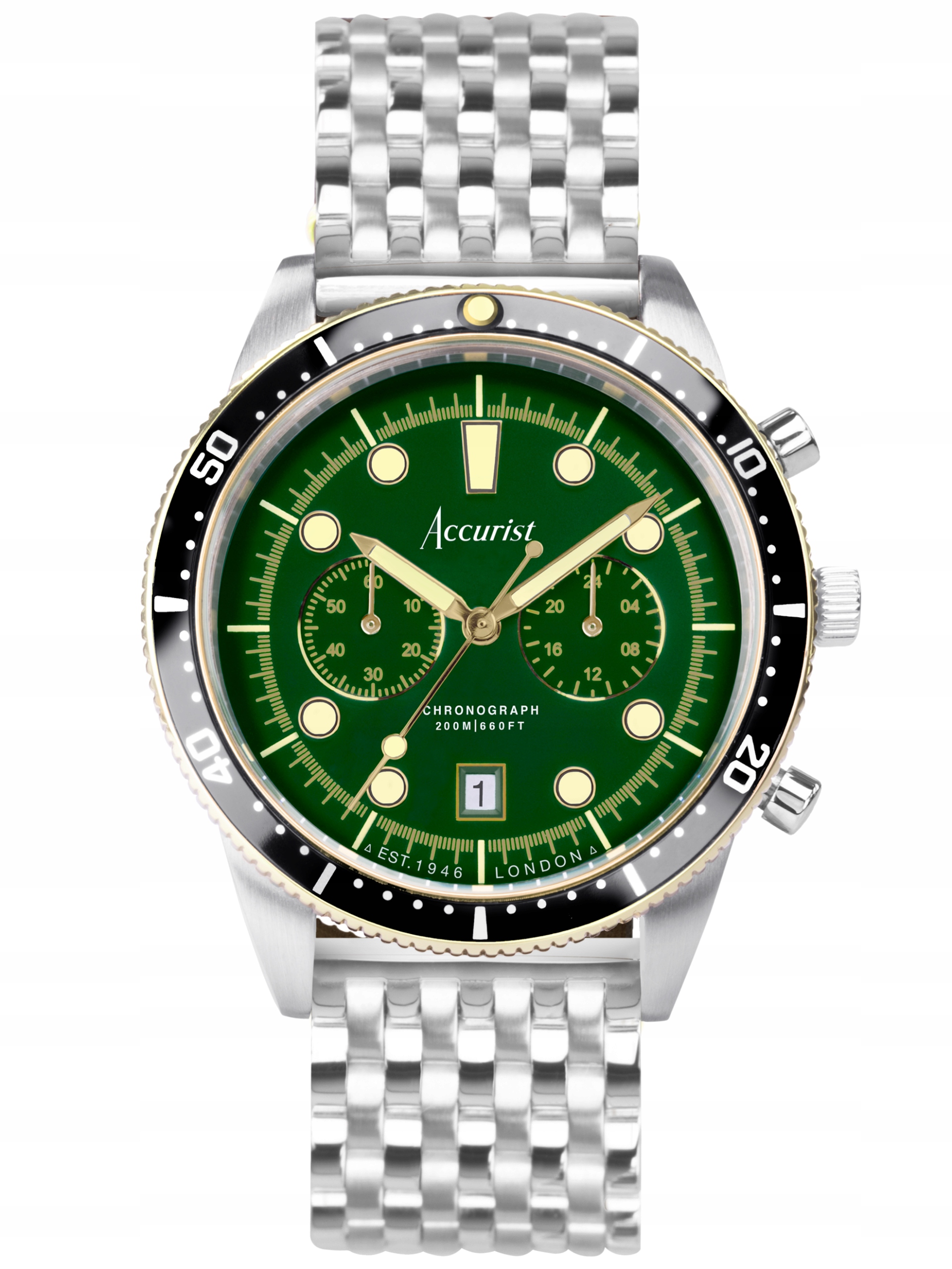 Nové Originální Pánské Hodinky Accurist Dive 72003 Chronograph data gravírování