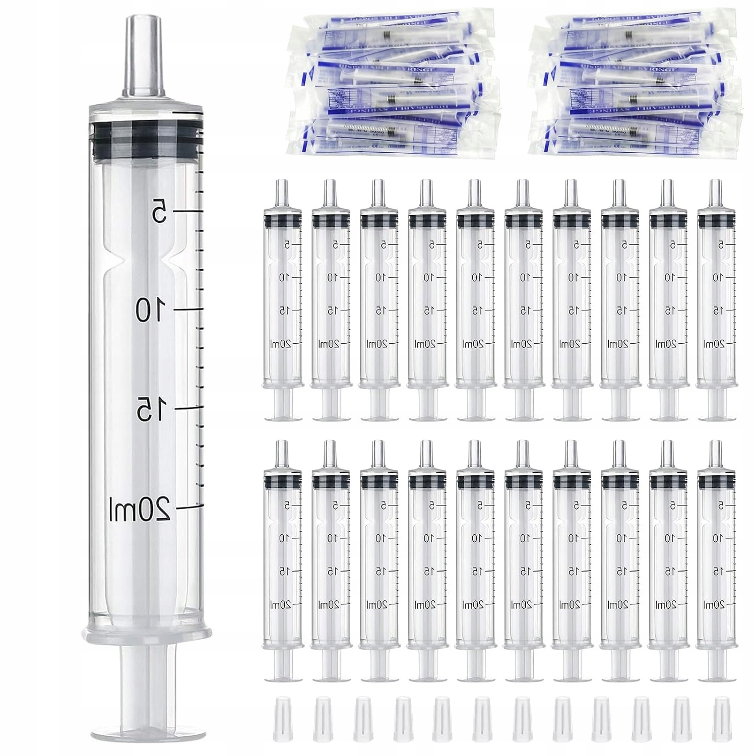 Strzykawki 20 ml bez igły sterylne 20 szt dozowanie