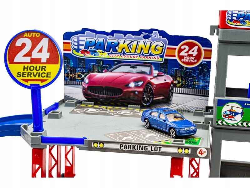 Parking Garaż Tor Winda Myjnia Resoraki Helikopter Wiek dziecka 3 lata +