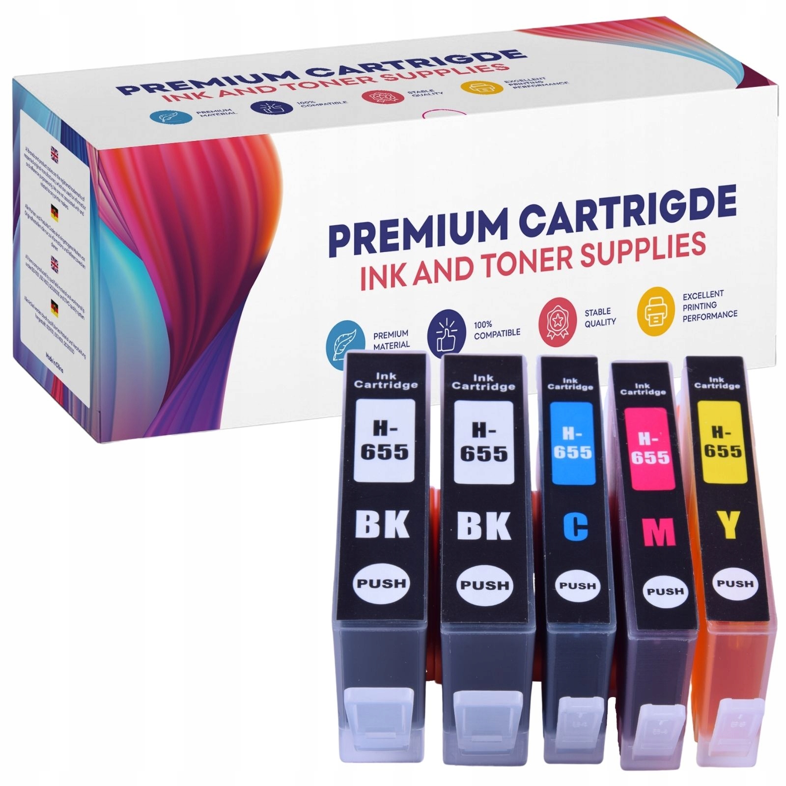 

5x Tusz Do Hp 655 DeskJet Advantage 3525 4615 5525
