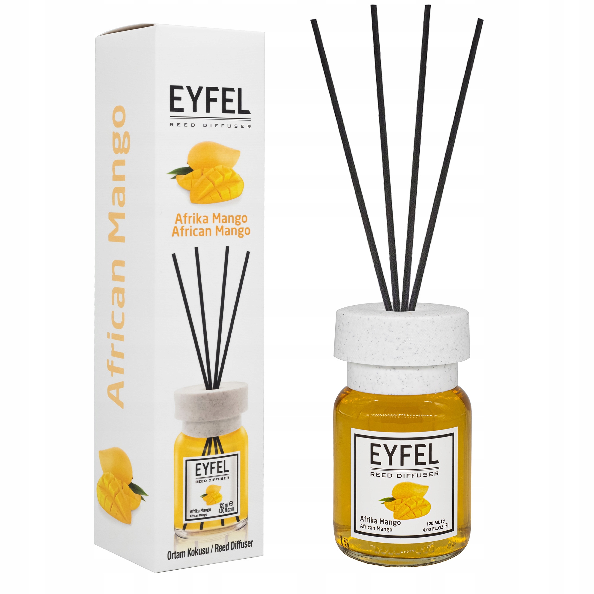 

Eyfel Dyfuzor Z Patyczkami 120ML Mango Afrykańskie