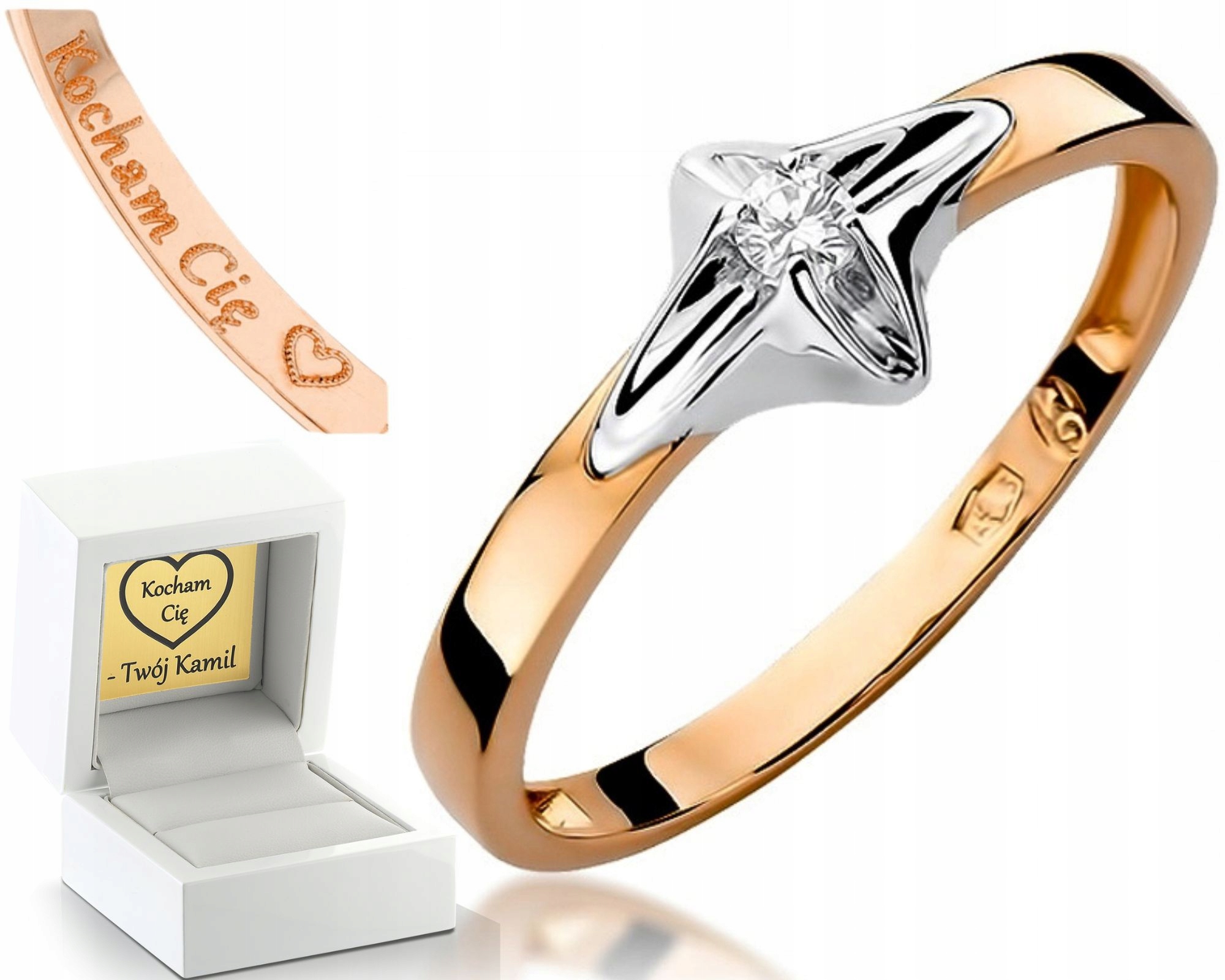 Růžové Zlato Prstýnek Gravírování 585