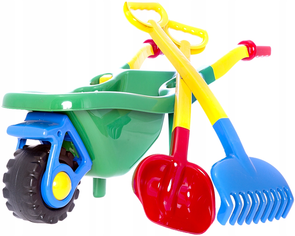 DUŻY ZESTAW TACZKA + KOSIARKA + GRABIE + ŁOPATA Bohater brak