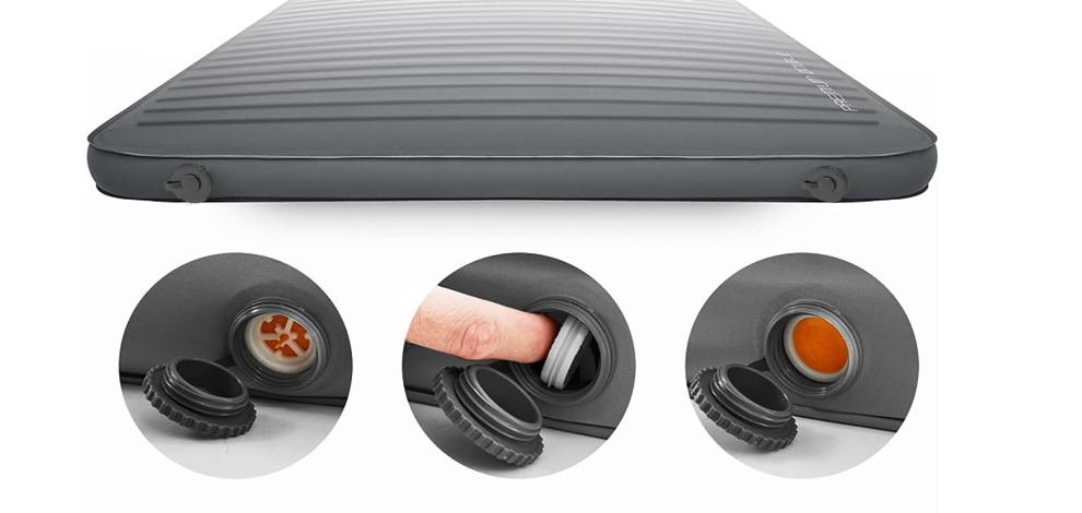 Samopompująca mata kempingowa, KingCamp. przenośna Kolor dominujący czarny