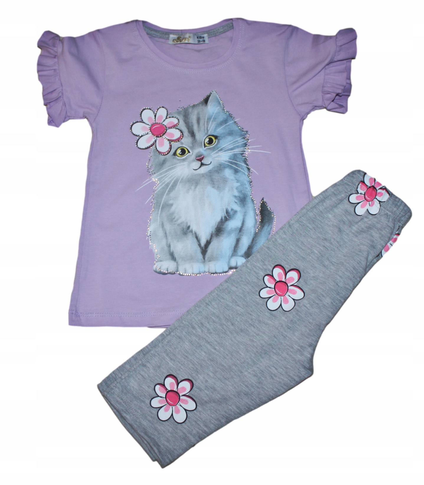 

Komplet Bluzka Legginsy Kotek Kwiatki R 110