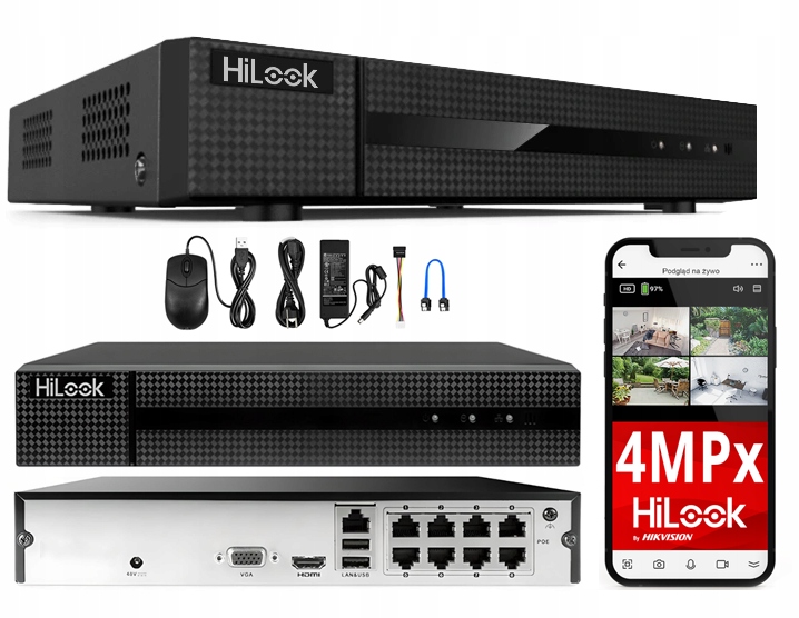 Ip rekordér Hilook až 6MPx NVR-8CH-4MP/8P Hilook Aplikace Hikvision