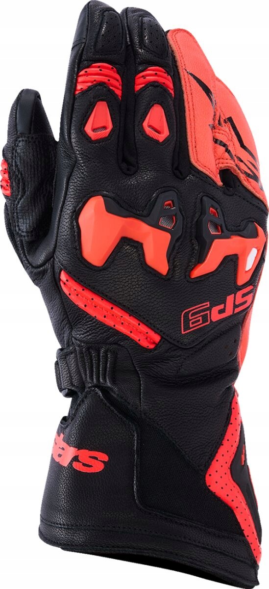 Kožené Motocyklové Rukavice Alpinestars SP-9 Black/red (s) 3500526-1030-S