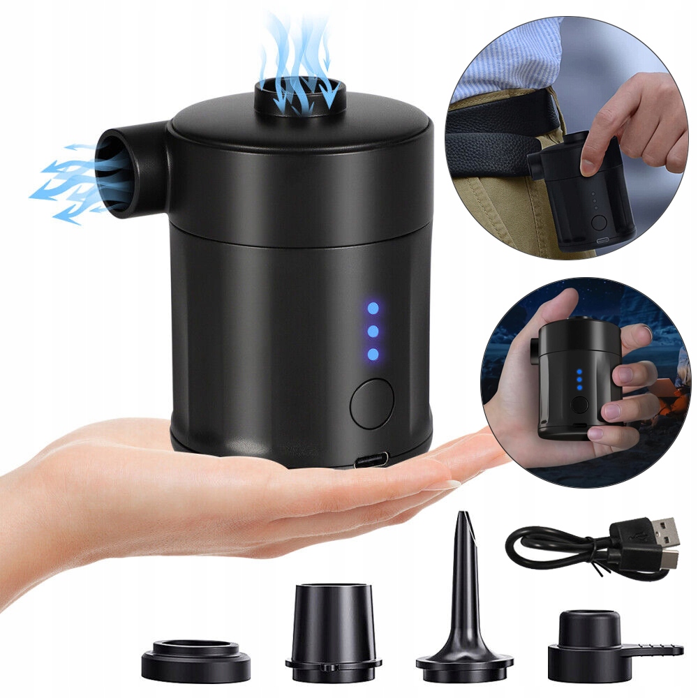 Elektryczna Pompka Powietrza, 4000 Mah, Z 4 Dyszami Powietrznymi, Pompka
