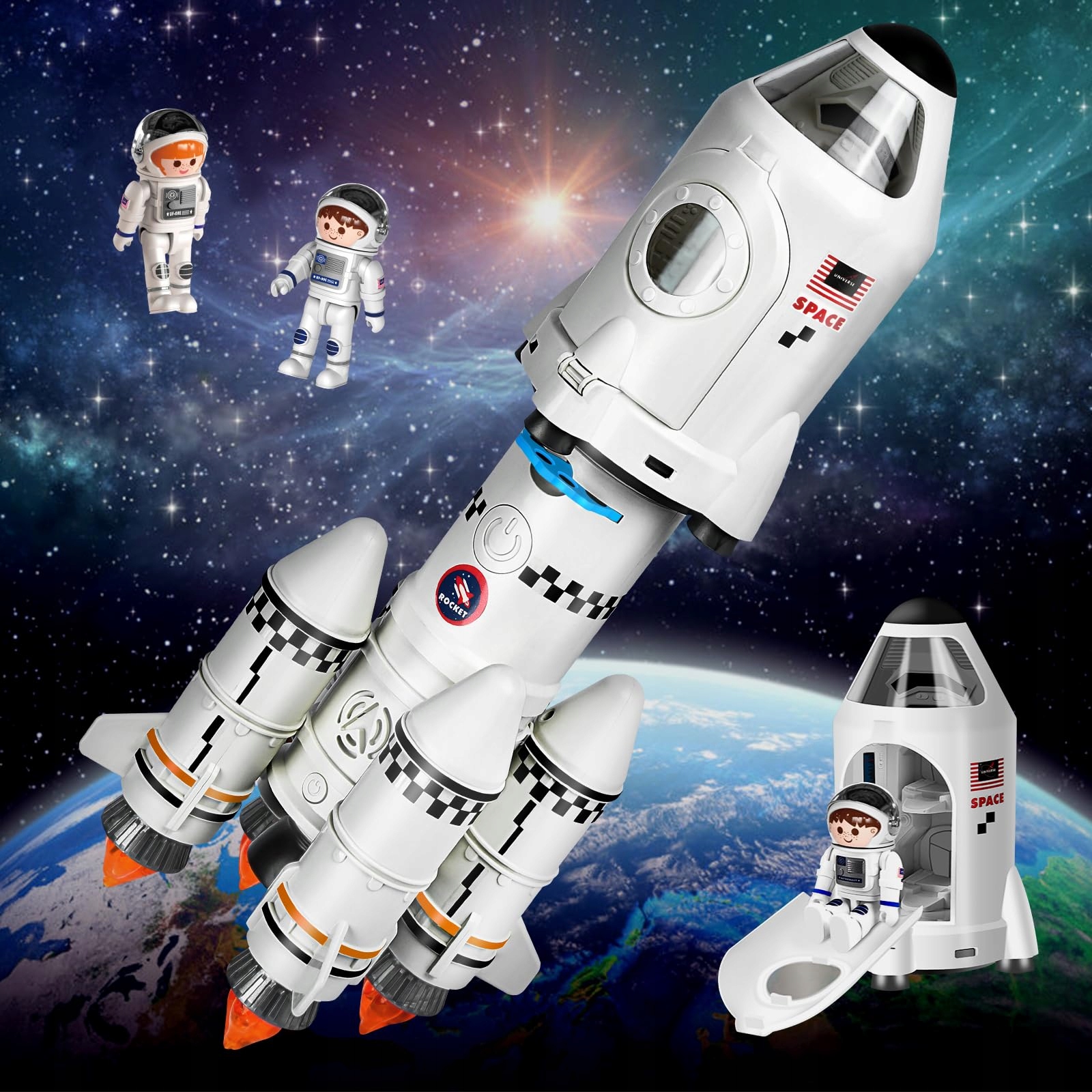 KOSMOS PROM KOSMICZNY RAKIETA 3D SPACE FLIGHT ZESTAW ZABAWKI DLA DZIECI 5W1