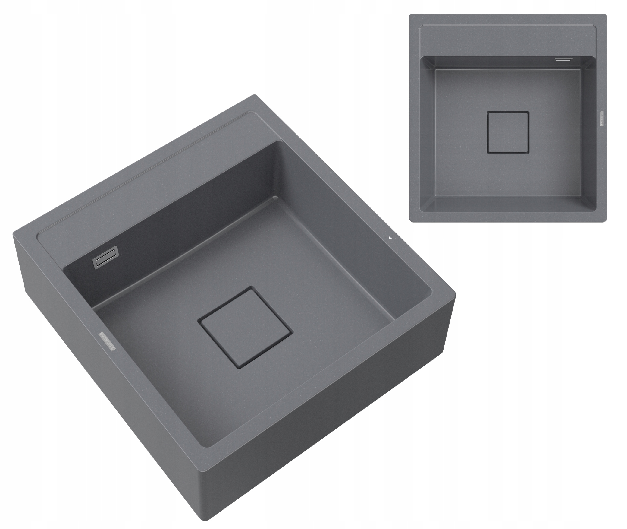 Granitový Jednokomorový Drez Škandinávsky Farmársky Šedý Drez Sifón Tavo