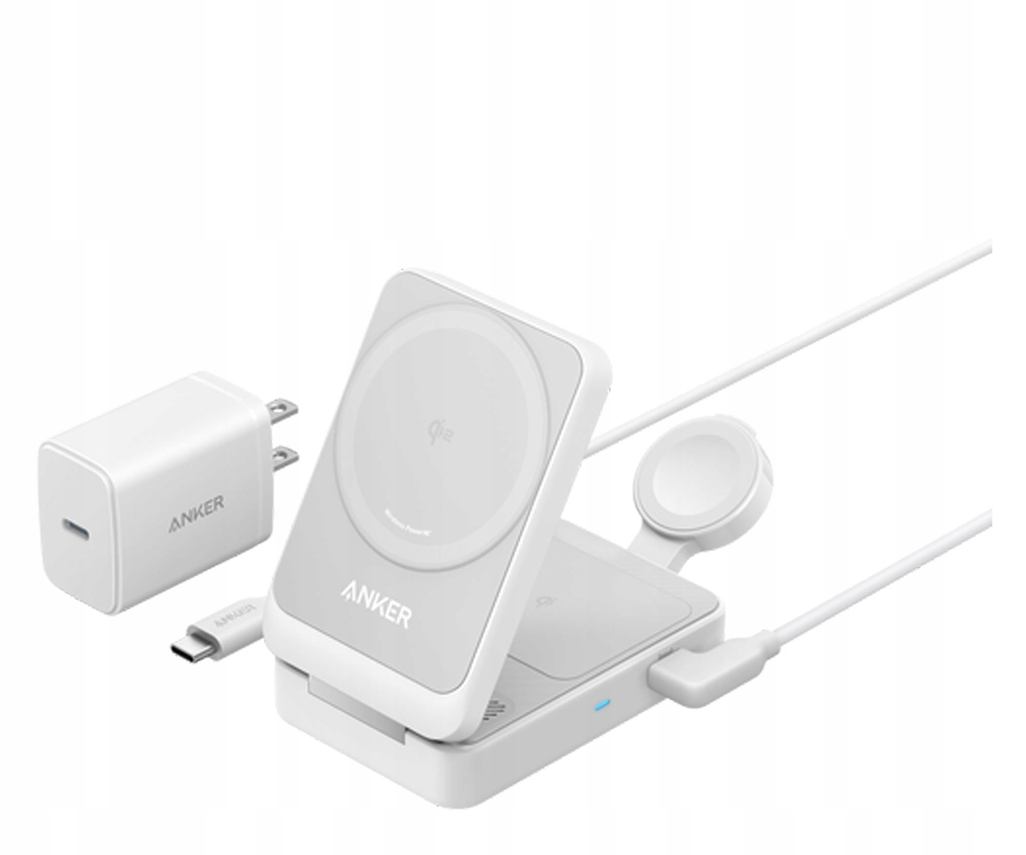 Ładowarka do smartfonów Anker MagGo Wireless 15W Foldable 3-in-1 White 2