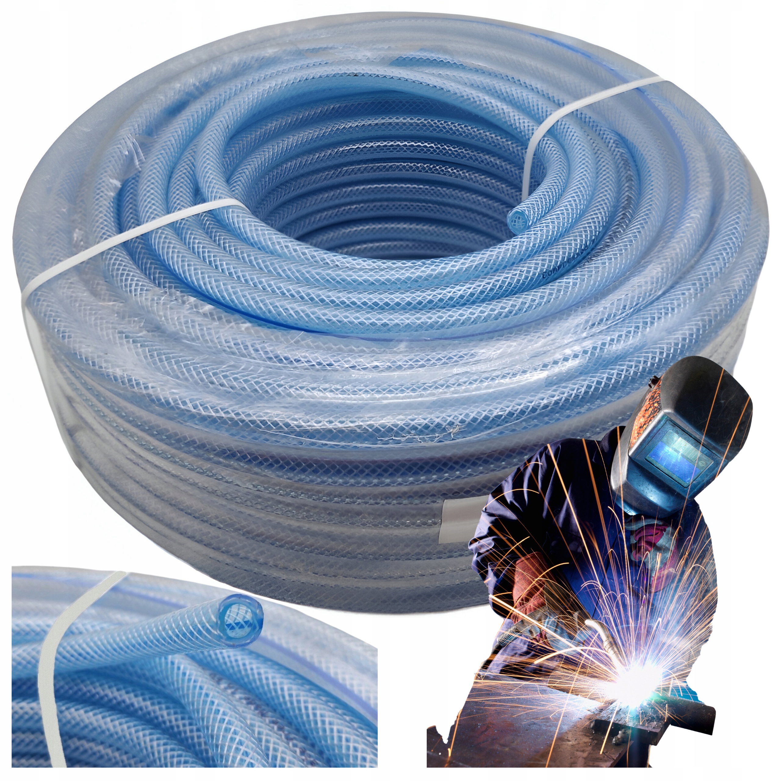 Wąż PCV do Sprężonego Powietrza Zbrojony MIGOMAT MIG/MAG Argon fi 6 mm 1mb