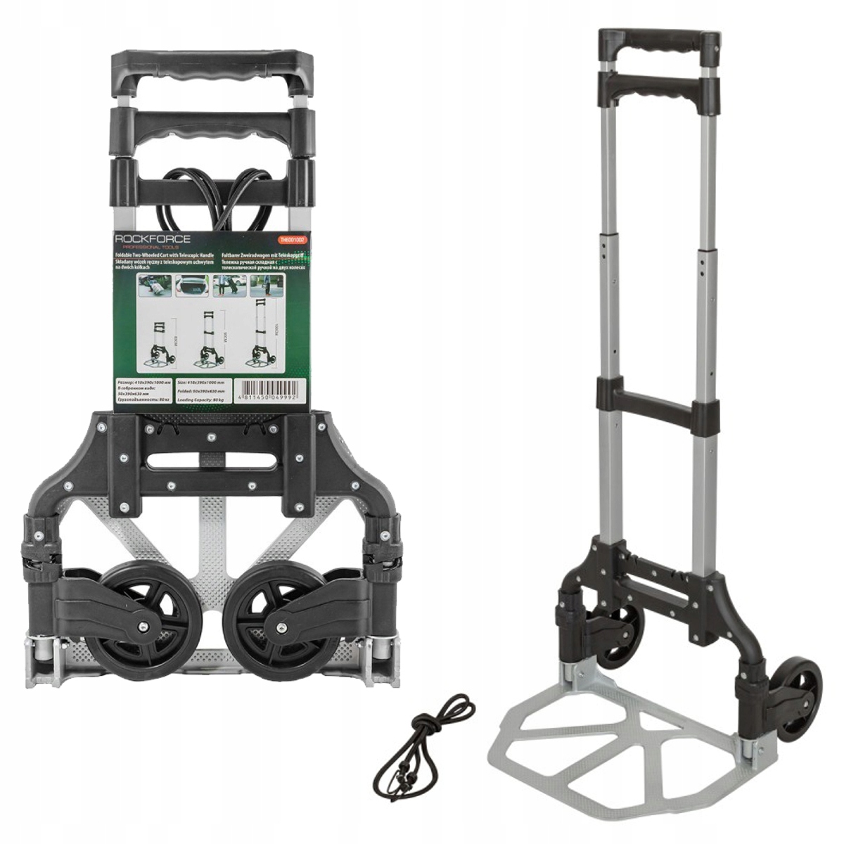 Skládací ruční přepravní vozík 80 kg platforma