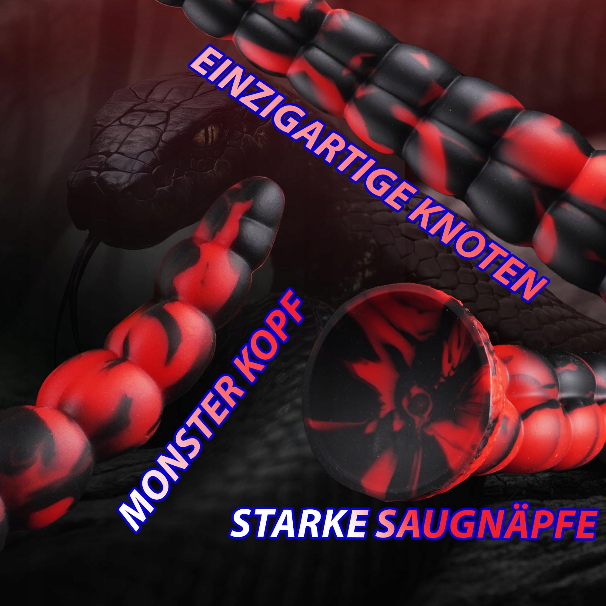 MONSTER Dildo 38CM Fantasy Alien Smok Analny Długi Z Przyssawką — miniatura 5