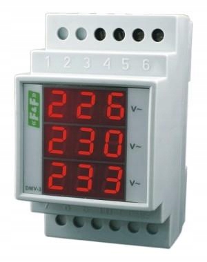 Voltmetr na Din lištu DMV-3