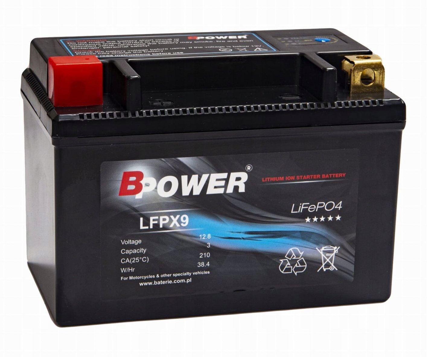 Batéria YTX9 210A Lítiový BPower LFPX9 12,8V YTX9 Pre Skúter Motocykla