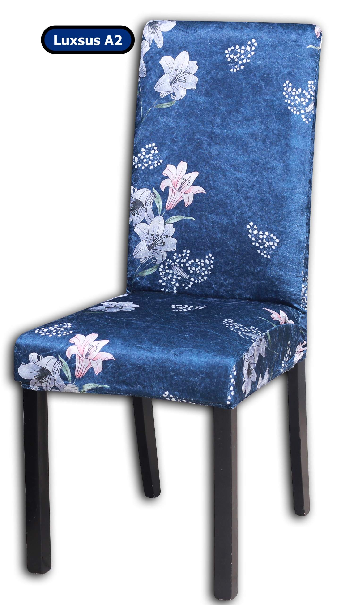 POKROWIEC NA KRZESŁO SZARY WZORY ELASTYCZNY WELUR Kolor szary