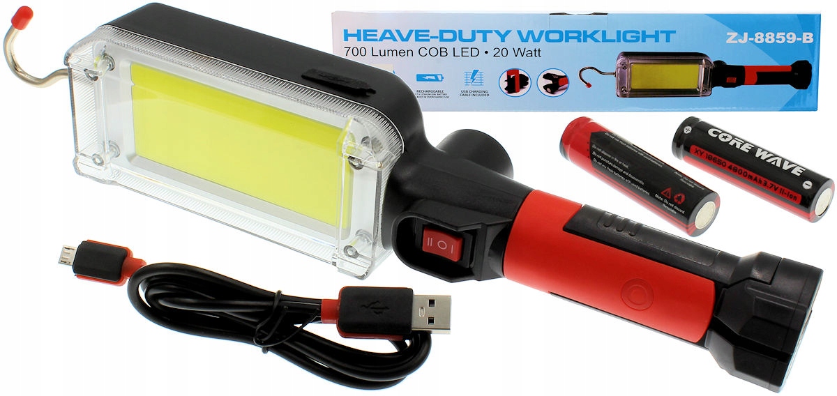 

Lampa Warsztatowa Led Cob 18650 Bezprzewodowa Akum