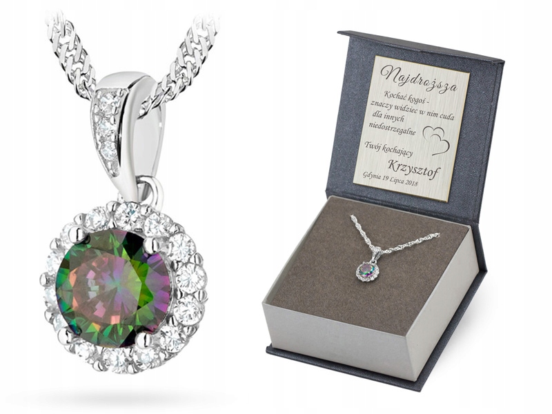 Stříbrný Náhrdelník 40 cm 925 Krásná Polární Záře