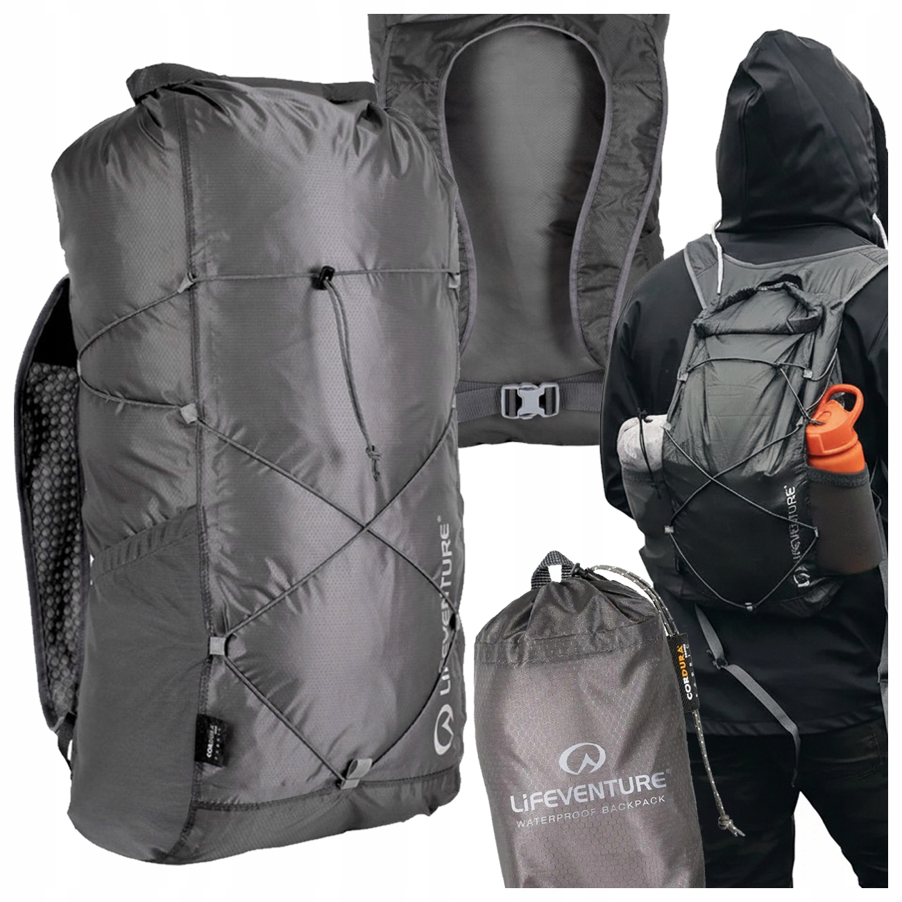 Plecak turystyczny kompaktowy lekki składany Lifeventure Packable 22L szary