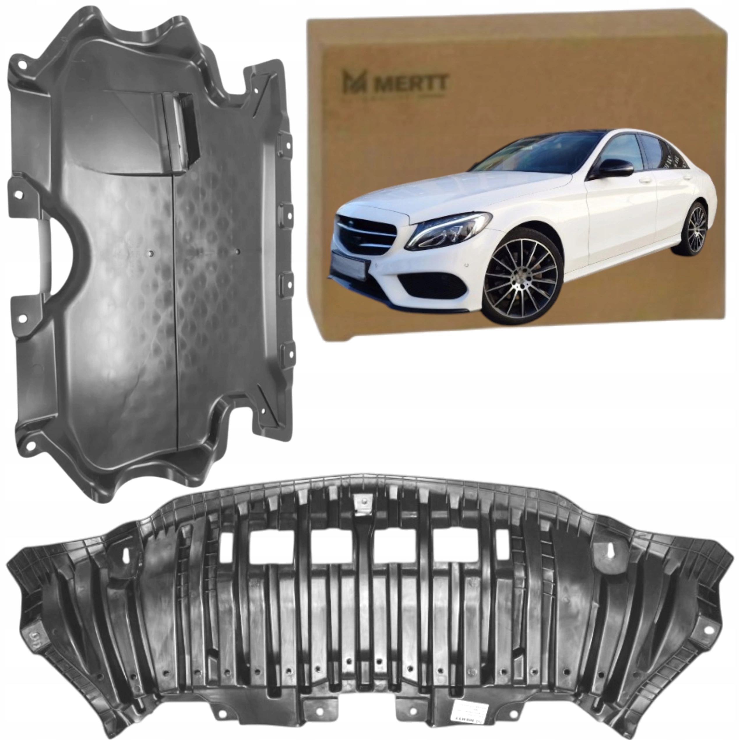 Mercedes C W205 4 Matic 14-21 Kryty pod nárazník motoru podlaha přední deska