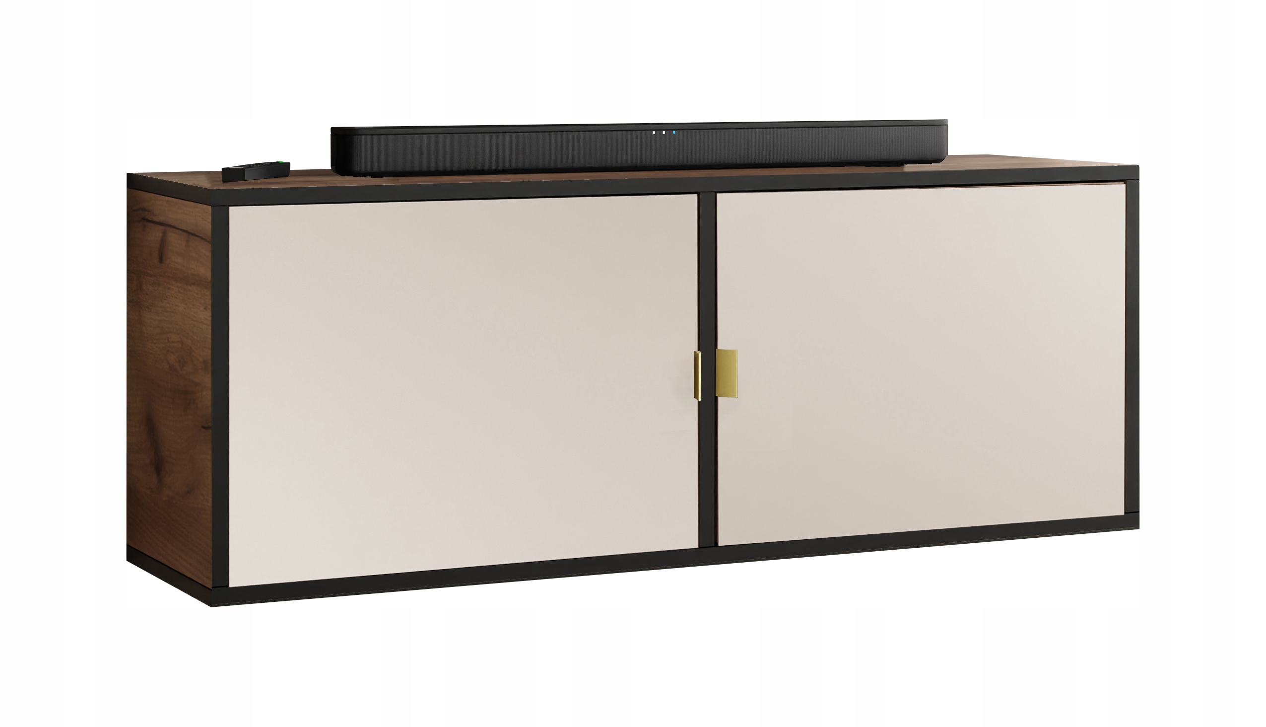 Rtv skříňka Luna 2 zlaté úchytky s čely dub craft zlatý kašmír