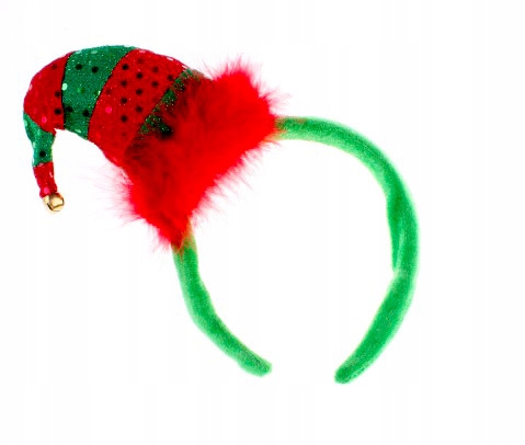 

Opaska Skrzat Elf Dzwonek Cekiny Czapeczka Elfa