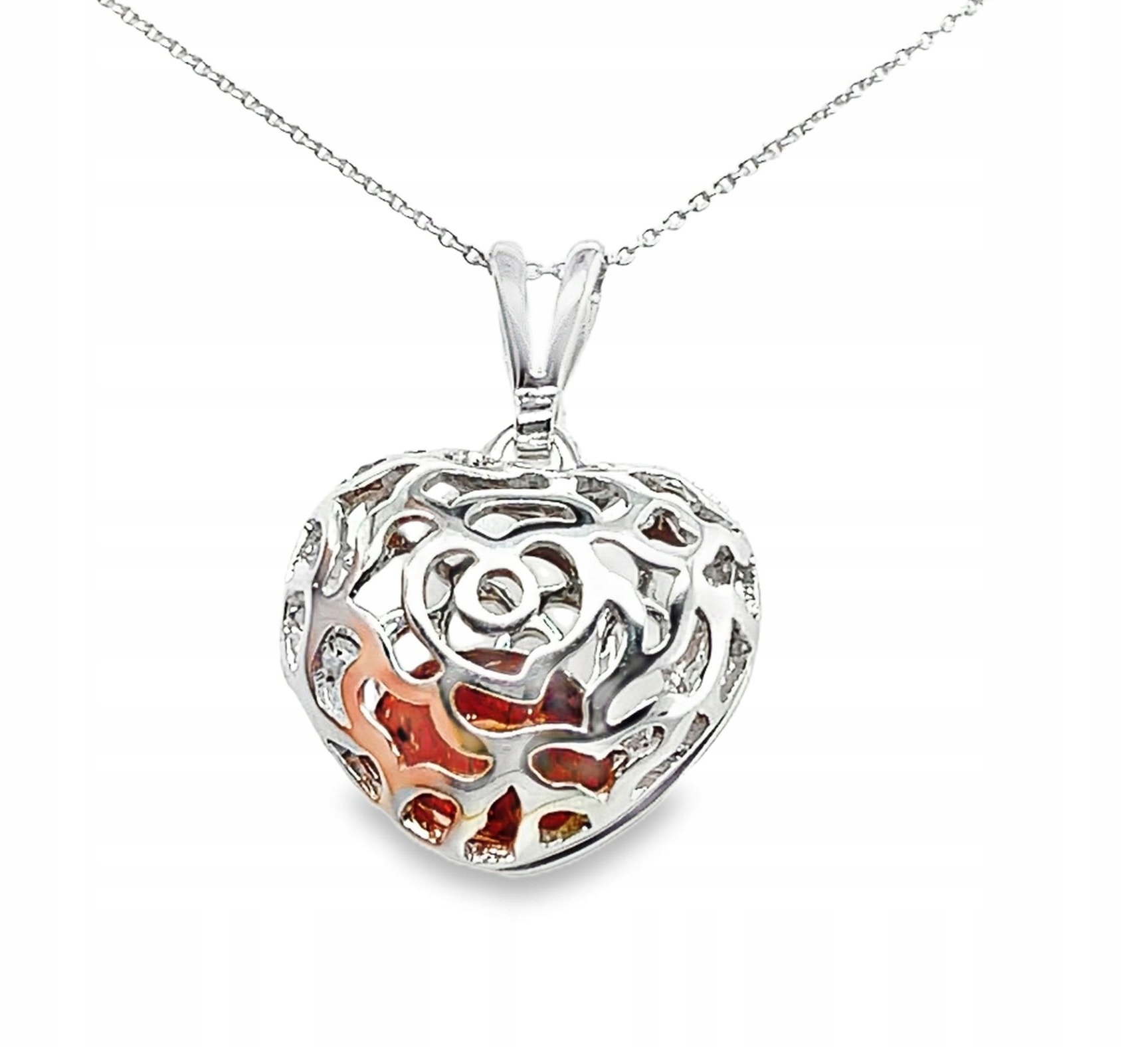 Přívěsek s jantarem Puzderko Přívěsek ze stříbra srdce Film