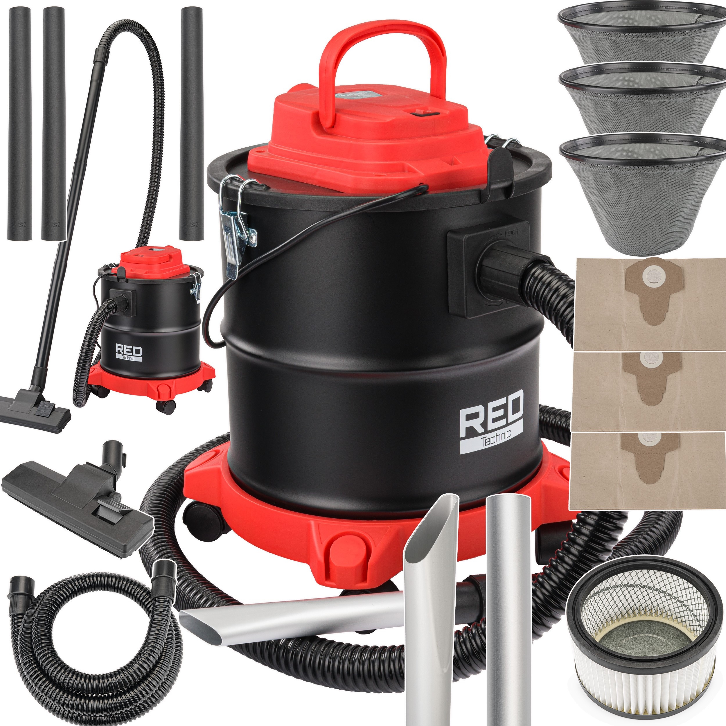 Odkurzacz Przemysłowy Separator Kominkowy Do Kominka Popiołu 2000W Dmuchawa