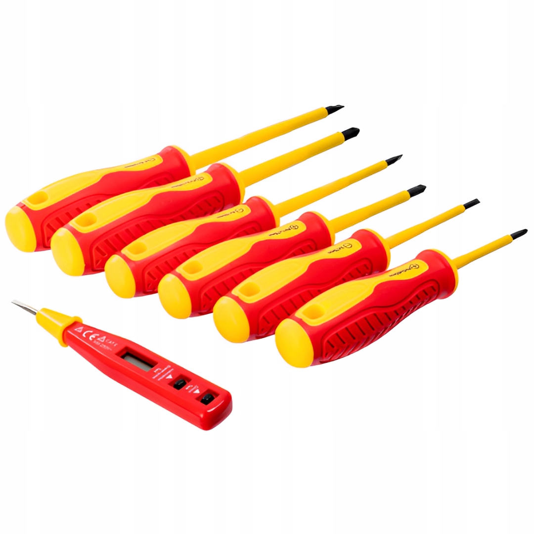 WKRĘTAKI ŚRUBOKRĘTY ELEKTRYCZNE ZESTAW CR-V + PRÓBNIK 6-ELEMENTÓW RICHMANN Marka inna