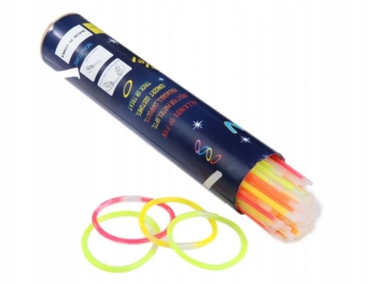 ŚWIECĄCE BRANSOLETKI ŚWIATŁO CHEMICZNE PATYCZKI OPASKI FLUORESCENCYJNE Kolor wielokolorowy