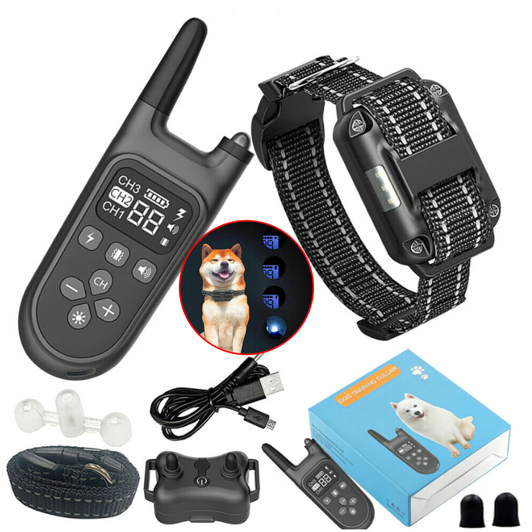 Levně Elektrický Protivrchní Obojek Pro Psa S Tréninkovým Dosahem 800 M Led