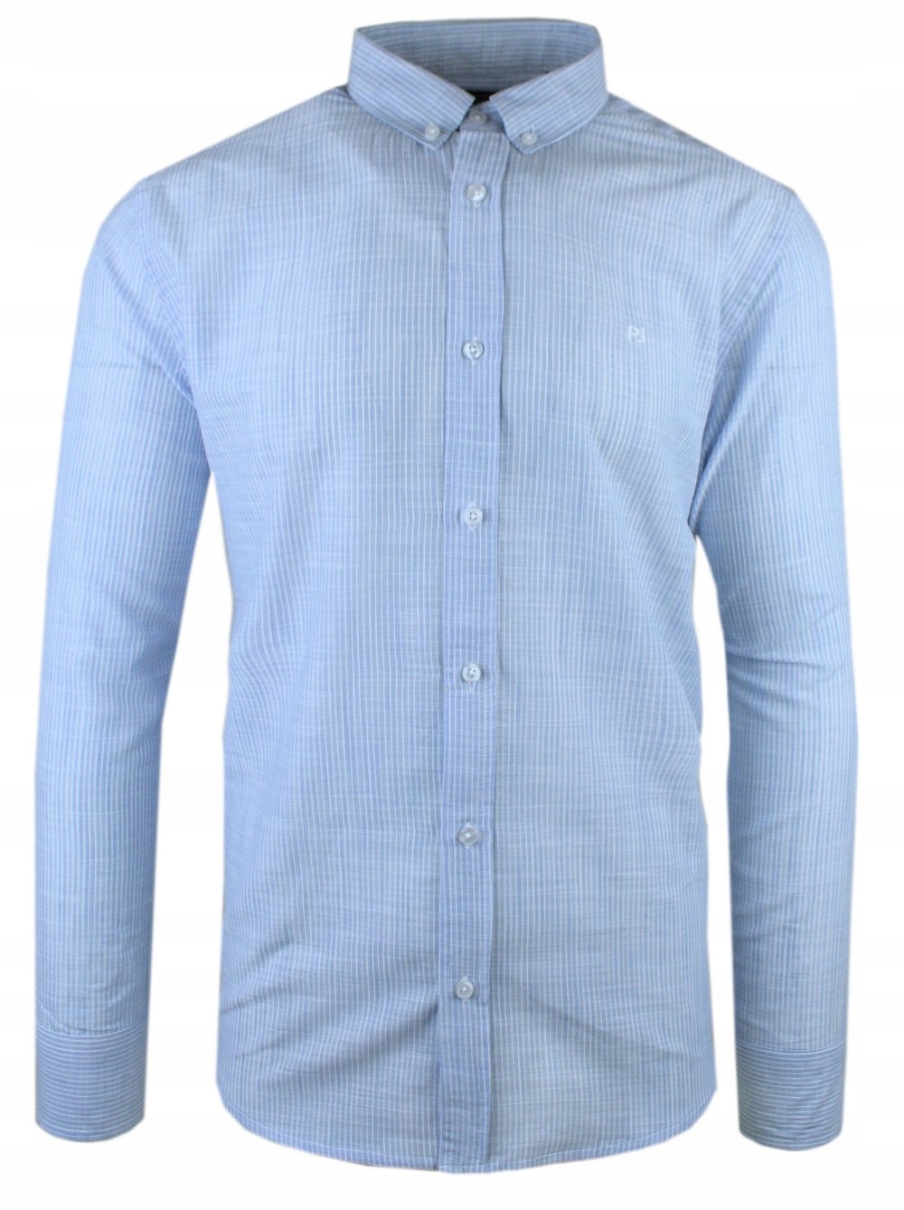 Pohodlná víkendová košile z lnu a bavlny Pako Jeans Světle Modrá, pruhovaná L