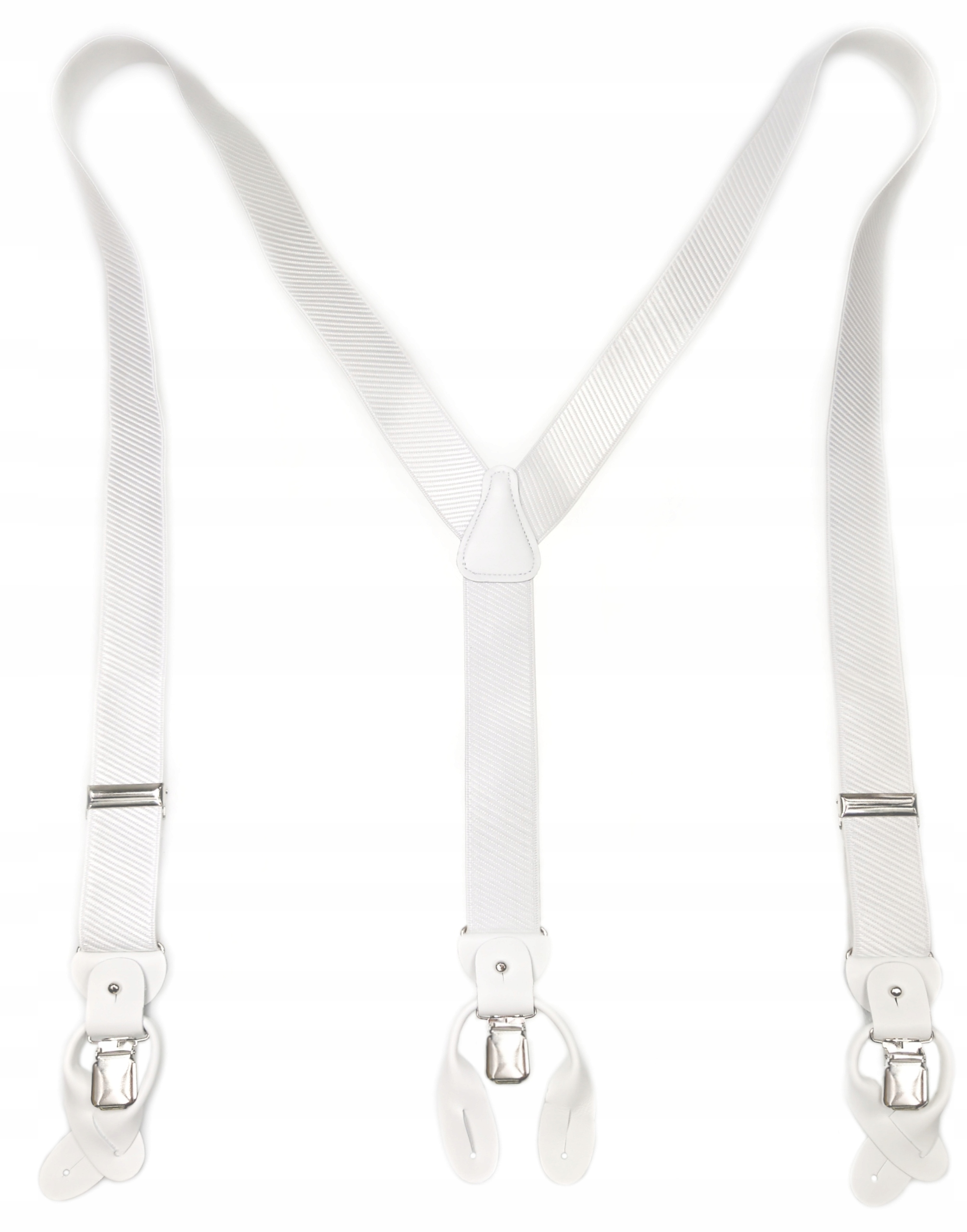 Szelki do spodni BIAŁE 2w1 na guziki GUMA METALIC Materiał dominujący guma